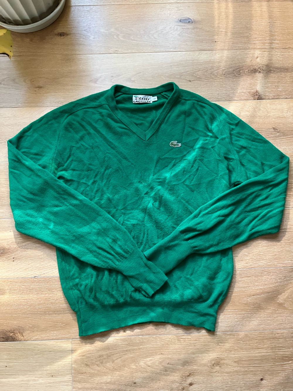 Vintage Izod Lacoste Women's Emerald Green V-Neck Sweater